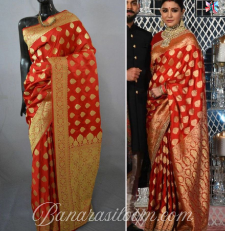 Anushka Sharma Handloom Silver Zari Kathaan Saree