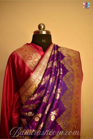 Organza(Kora) Silk Handloom Banarasi Saree